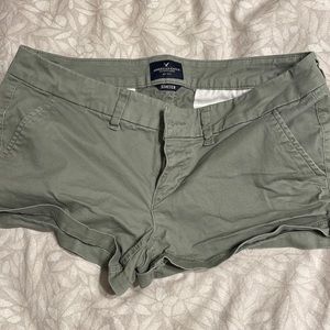 Olive green, low rise American Eagle shorts